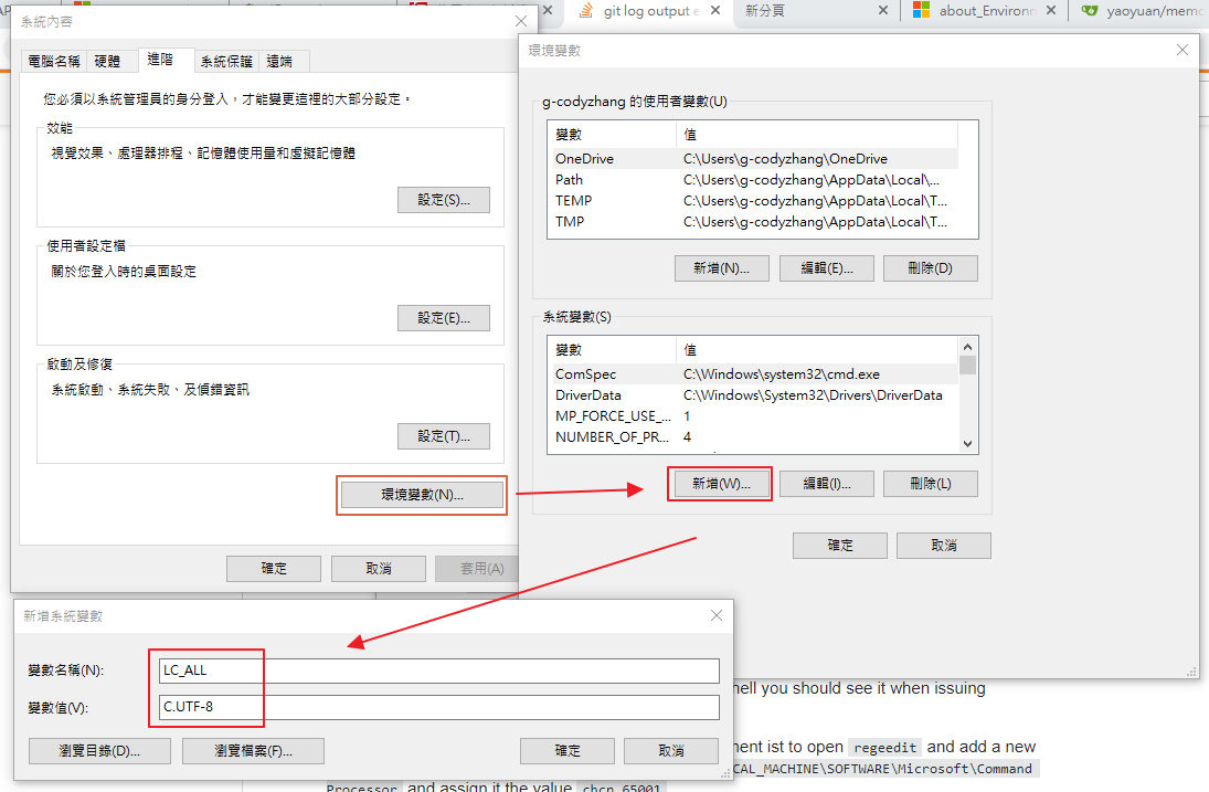 environment variable setting